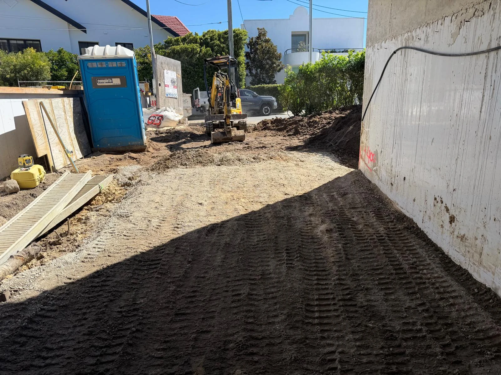 Prepared construction area