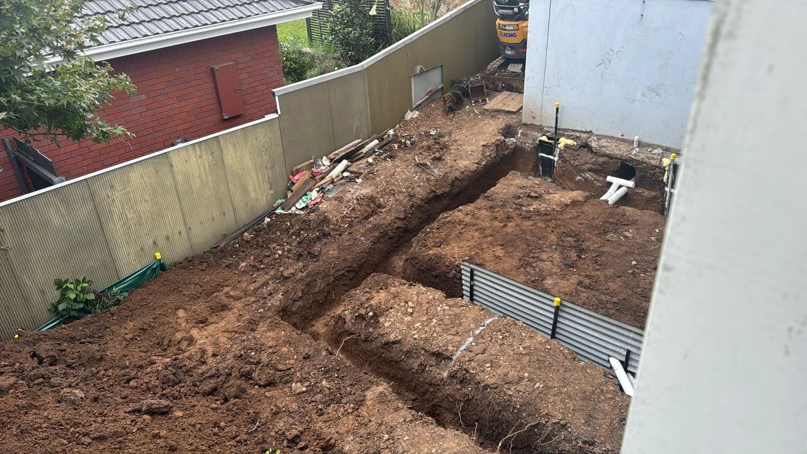 Service trench excavation